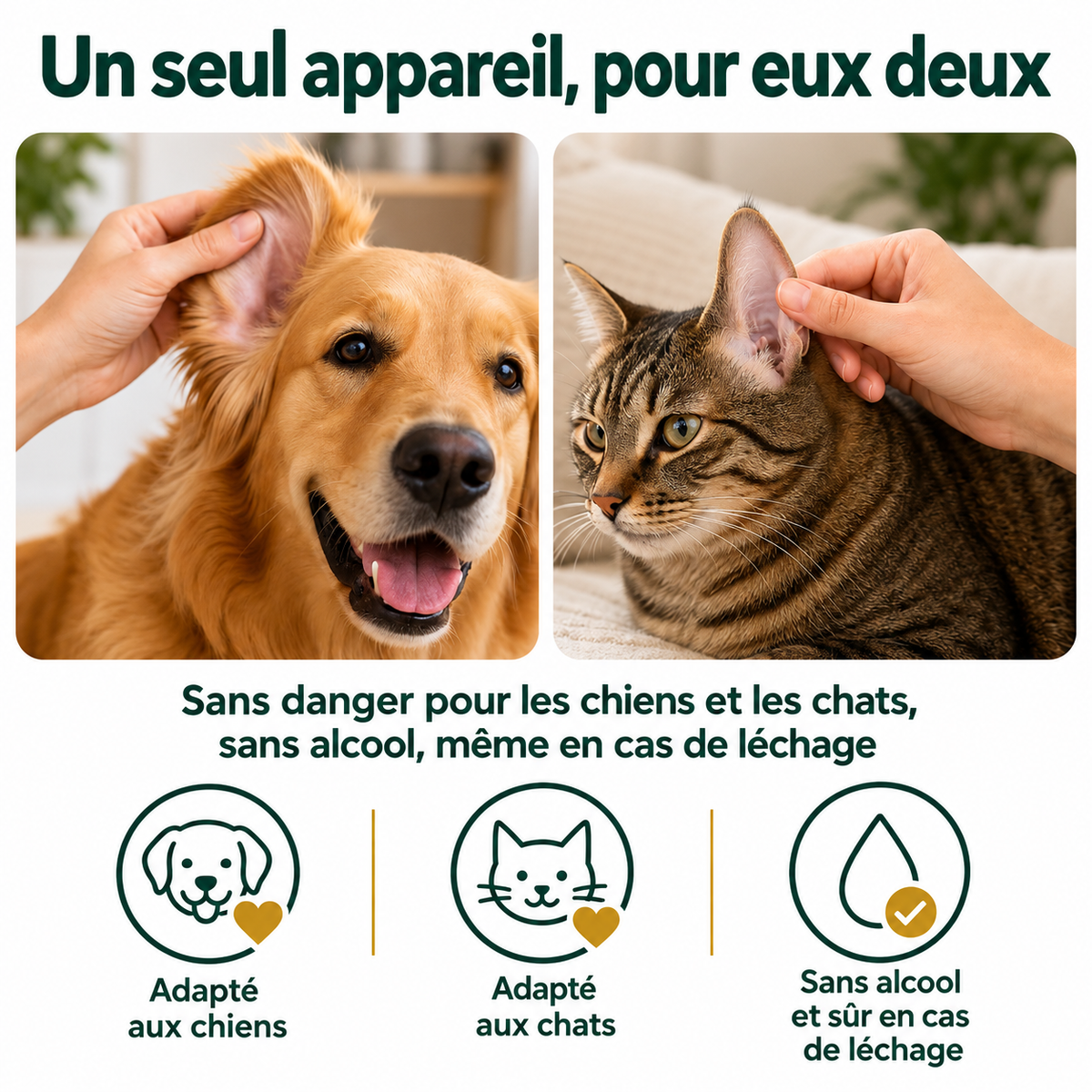 Nettoyant pour les oreilles des chiens et des chats