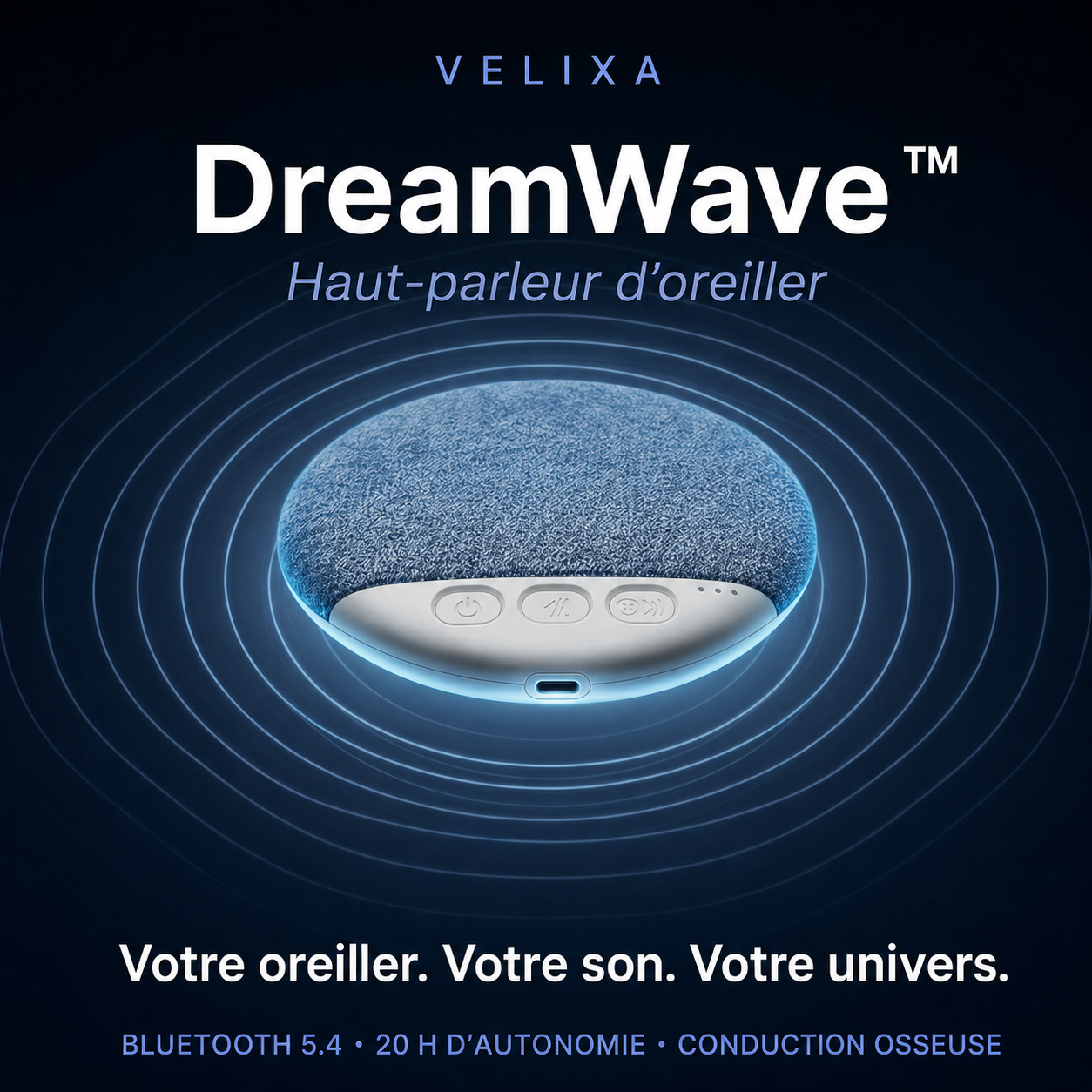 DreamWave™ – Haut-parleur d’oreiller