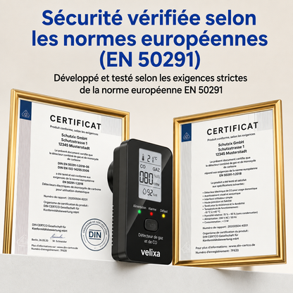 Détecteur de monoxyde de carbone Velixa 4-en-1.