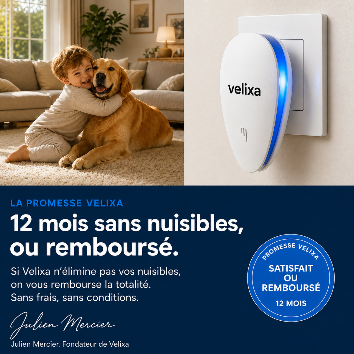 Velixa - Répulsif Ultrasonique : Chassez plus de 14 nuisibles définitivement
