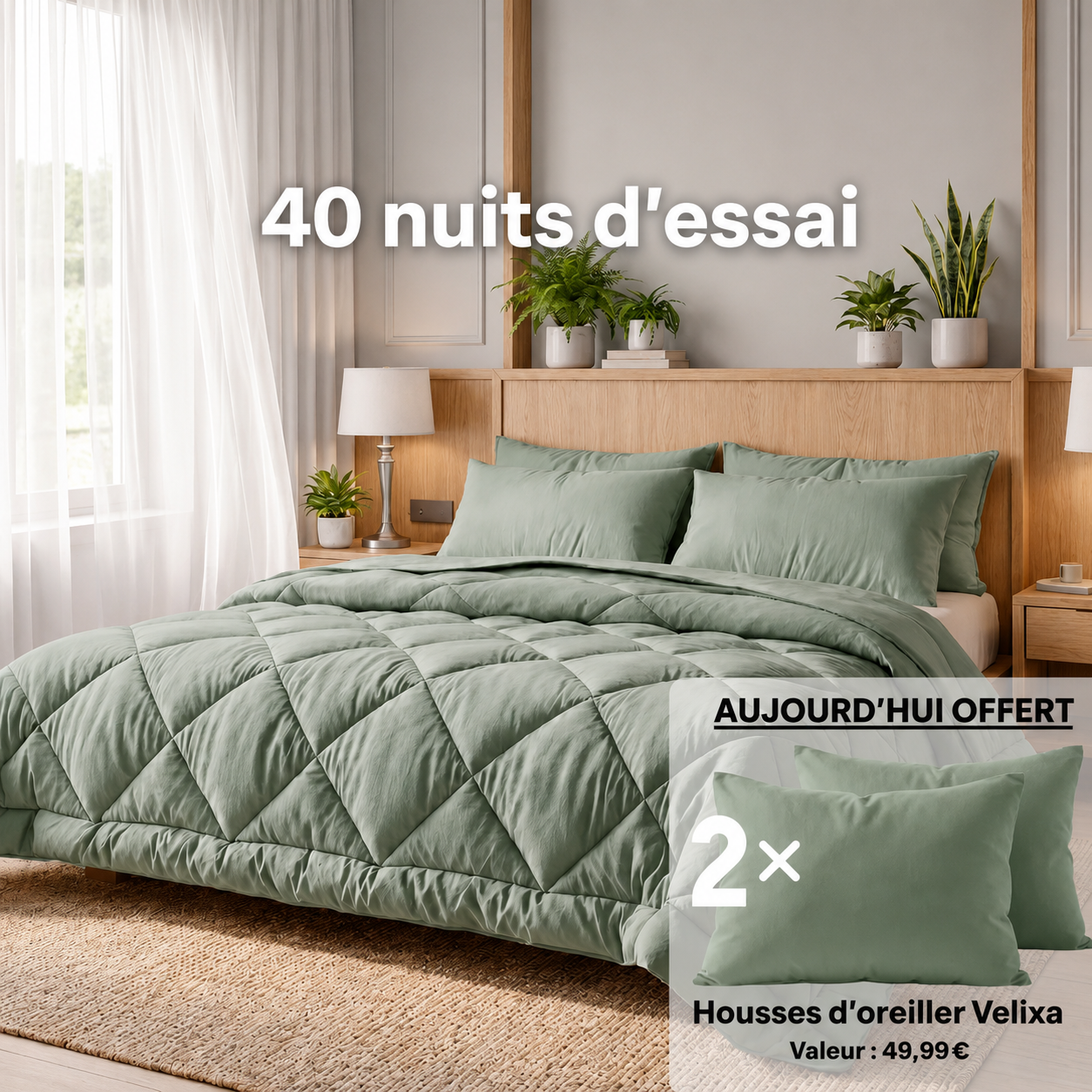 Velixa Couverture EasySleep® – La couette 2 en 1 à séchage rapide qui élimine le besoin de draps.