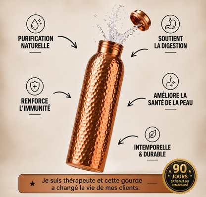 Gourde en Cuivre – Velixa™ | L’Eau Purifiée Naturellement, Sans Plastique