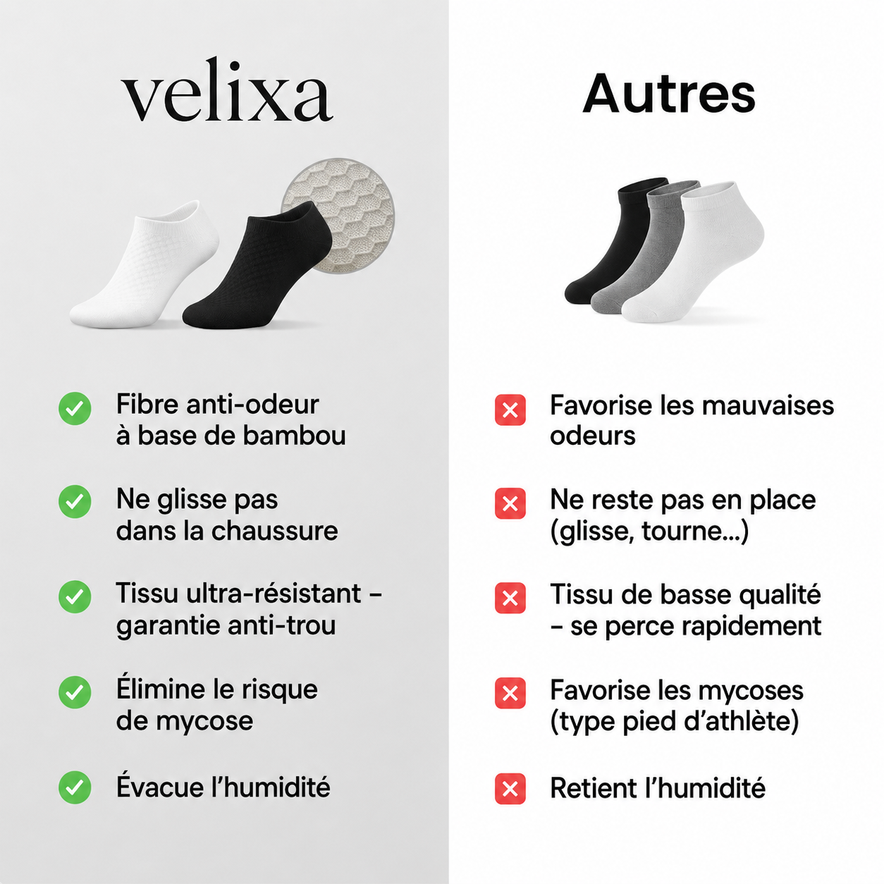 CHAUSSETTES COURTES EN FIBRE DE BAMBOU PREMIUM