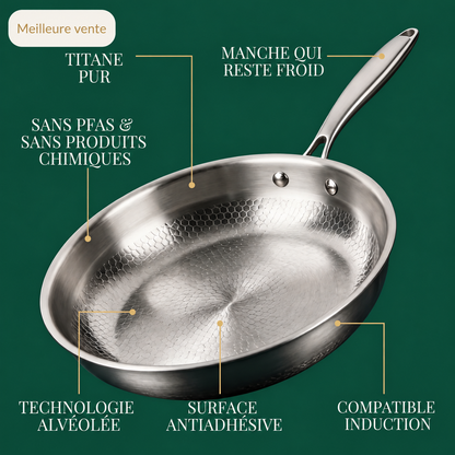 Poêle en titane martelée à la main – 11