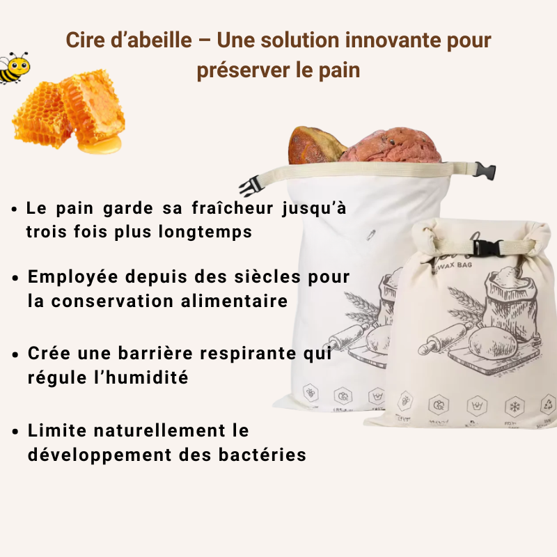 Sacs premium Velixa en cire d’abeille & coton 100 % — Lavables, pour conserver naturellement