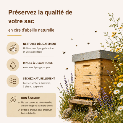 Sacs premium Velixa en cire d’abeille & coton 100 % — Lavables, pour conserver naturellement
