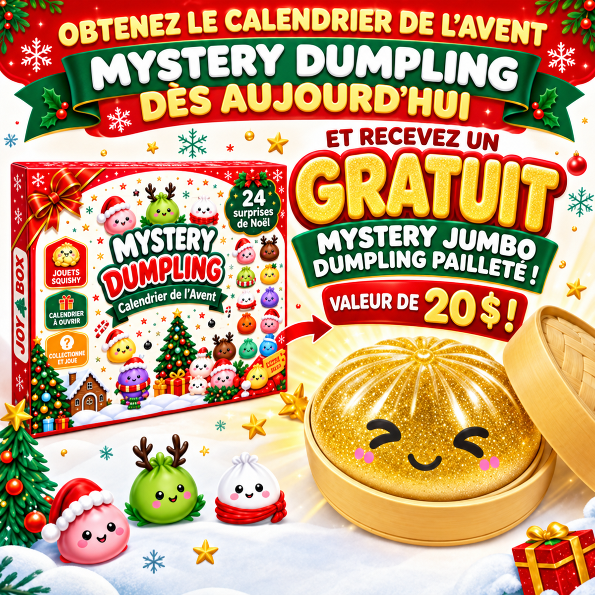 Calendrier de l’Avent 2026 – Dumplings Squishy