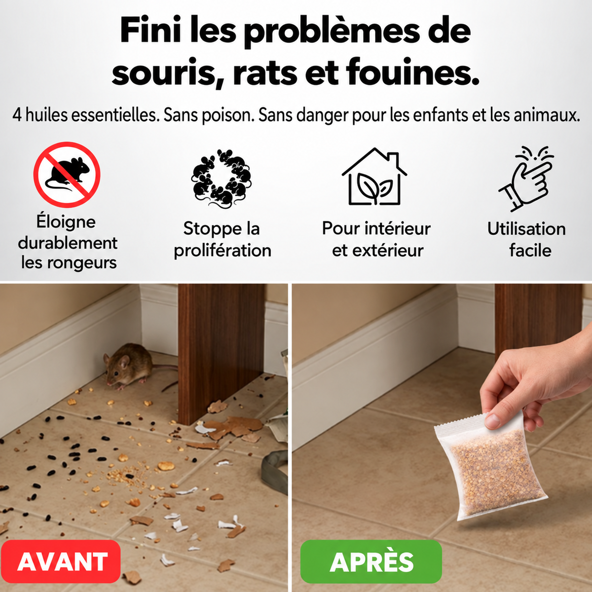 Plus aucune souris chez vous en 2 semaines.