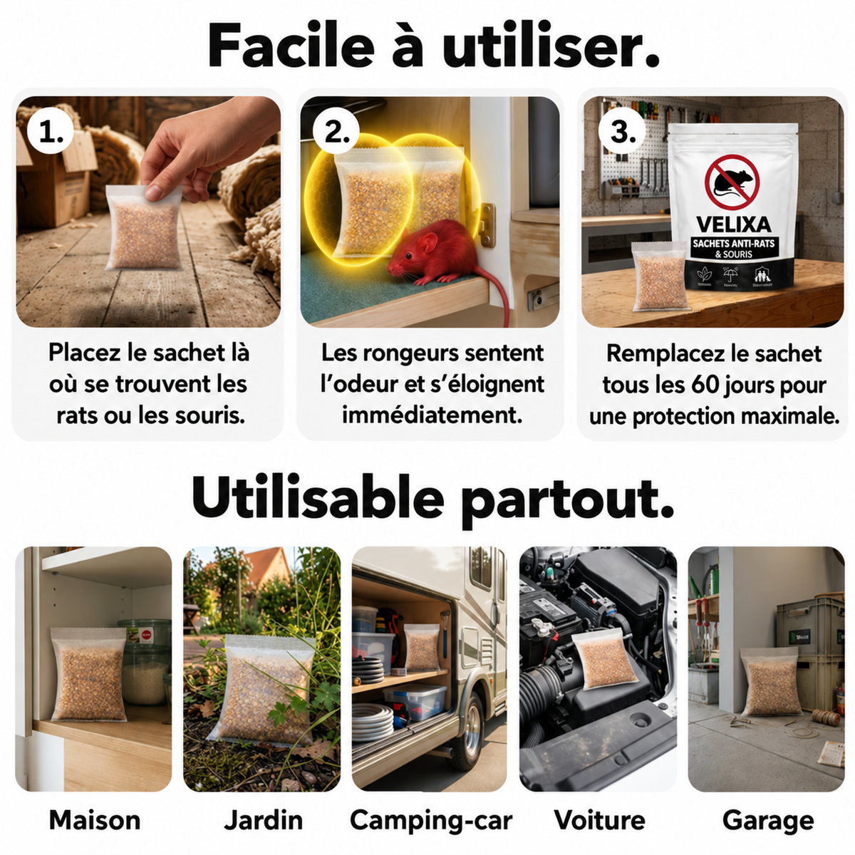 Plus aucune souris chez vous en 2 semaines.