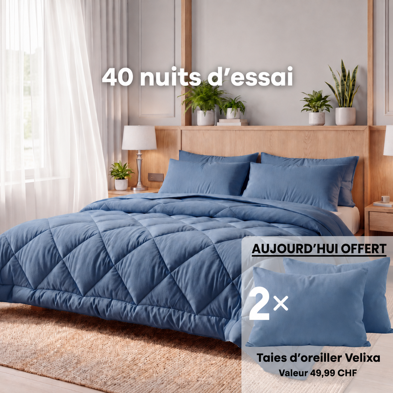 Velixa Couverture EasySleep® – La couette 2 en 1 à séchage rapide qui élimine le besoin de draps.