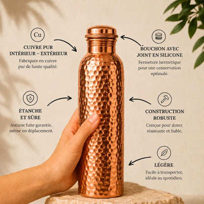 Gourde en Cuivre – Velixa™ | L’Eau Purifiée Naturellement, Sans Plastique