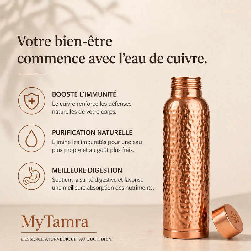 Gourde en Cuivre – Velixa™ | L’Eau Purifiée Naturellement, Sans Plastique