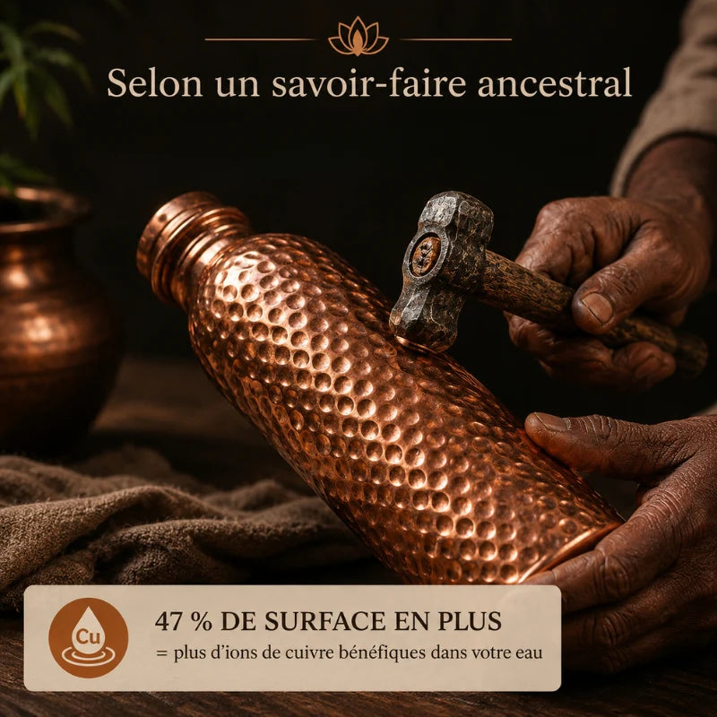 Gourde en Cuivre – Velixa™ | L’Eau Purifiée Naturellement, Sans Plastique